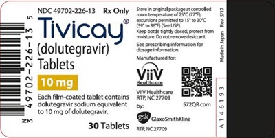 Tivicay 10 mg 30 Count Label (Tivicay Spl Graphic 09)