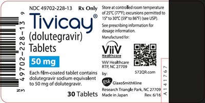 Tivicay 50 mg 30 Count Label (Tivicay Spl Graphic 11)