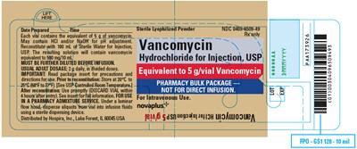 PRINCIPAL DISPLAY PANEL - 5 g Vial Label - vancomycin 03