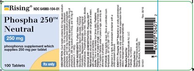 Phospha 250 Neutral 100ct Label
