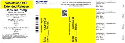 Venlafaxine HCl Extended-release Capsules 75mg (Strength 2 30ct)