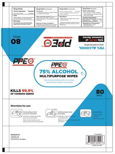 Ppe361 Sanitizing Wipes With Aloe Vera And Vitamin E 80 (Ppe361 Sanitizing Wipes 80)