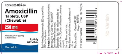"image Description" (Amox Tabs(chew) 250mg 60s Bottle Label)