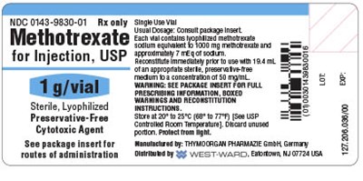 Methotrexate Lyo 1 gram label - methotrexate for injection usp 2
