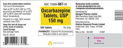 oxcarbazepine-tabs-usp-150mg-500s.jpg Oxcarbazepine Tablets, USP - 150mg - 500's Tablets - NDC 72888-087-05 - oxcarbazepine tabs usp 150mg 500s