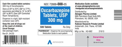 oxcarbazepine-tabs-usp-300mg-500s.jpg Oxcarbazepine Tablets, USP - 300mg - 500's Tablets - NDC 72888-088-05 - oxcarbazepine tabs usp 300mg 500s