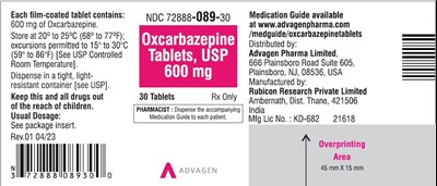 oxcarbazepine-tabs-usp-600mg-30s.jpg Oxcarbazepine Tablets, USP - 600mg - 30's Tablets - NDC 72888-089-30 - oxcarbazepine tabs usp 600mg 30s