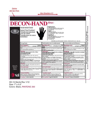 image of container label - DECON HAND