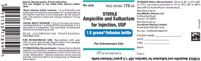 PACKAGE LABEL-PRINCIPAL DISPLAY PANEL - 1.5 g Infusion Bottle Label - ampisulbactam fig1