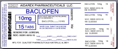 Image Label (Baclofen 10mg Tab 20mg Tab For Qualitest 2)