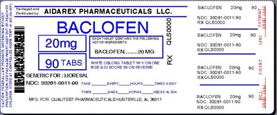 Image Label (Baclofen 10mg Tab 20mg Tab For Qualitest 3)