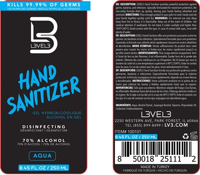 Aqua 250 mL Label (Aqua 250ml)