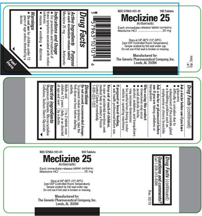 meclizine-01.jpg PRINCIPAL DISPLAY PANEL - 25 mg Tablet Bottle Label - meclizine 01
