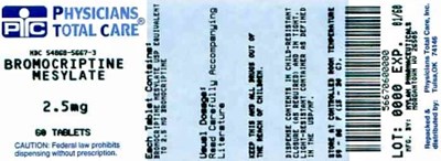 Bromocriptine Mesylate Tablets 2.5 mg Bottles (5667)