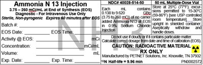 Drug Product Label (Ammonia N 13 02)