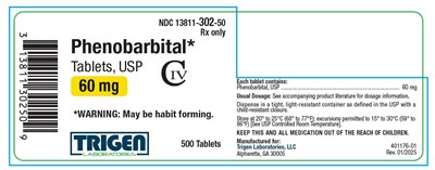 Phenobarbital Tablets, Usp 60 mg 500ct Bl (Phenobarbital 7)