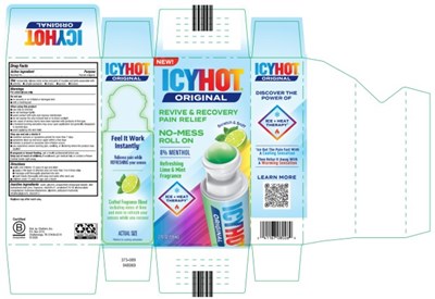 Icyhot Originalrevive &amp; Recoverypain Reliefno-messroll Onrefreshing Lime &amp; Mint Fragrance (Icy Hot Revive And Recovery No Mess Roll On 01)