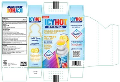 Icyhot Originalrevive &amp; Recoverypain Reliefno-messroll Onrevitalizing Tropical Rush Fragrance (Icy Hot Revive And Recovery No Mess Roll On 02)