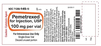 PRINCIPAL DISPLAY PANEL – Pemetrexed for Injection, USP 100 mg Vial Label - 100mg vial 01