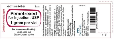 PRINCIPAL DISPLAY PANEL – Pemetrexed for Injection, USP 1 gram Vial Label - 1g vial 01