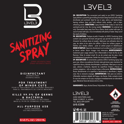 Sanitizing Spray 250ml Label - Sanitizing Spray Label