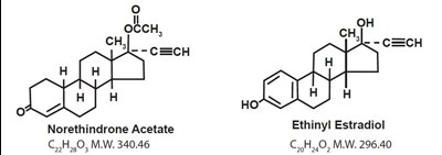 Ethinyl Estradiol And Norethindrone Acetate Structural Formulas (Image 01)