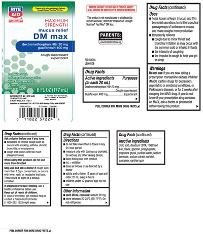Dextromethorphan Hbr 20 mg, Guaifenesin 400 mg (Mucus Relief Dm Max Strength Liquid 1)