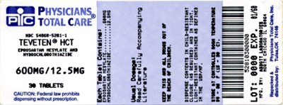 Teveten Hct 600/12.5 mg Package Label (5281)