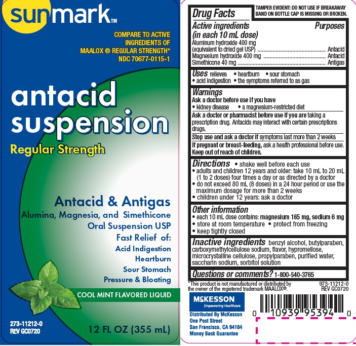 NDC Package 70677-0115-1 Regular Strength Antacid Suspension Oral