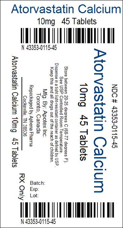 43353-0115-45.jpg Bottle Label 10mg - 43353 0115 45
