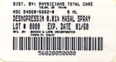 Desmopressin Acetate Nasal Solution, 0.01% (carton 5ml) (5602)