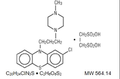 Chemical structure - prochlorperazine edisylate injection   syringe 1