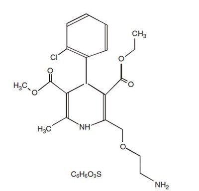 This is an image of the structural formula for Amlodipine Besylate. - amlodusp 1