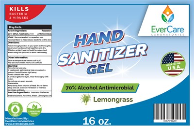16oz-Evercare-Labs-Lemongrass.jpg 16oz Gel Hand Lemongrass EverCare - 16oz Evercare Labs Lemongrass