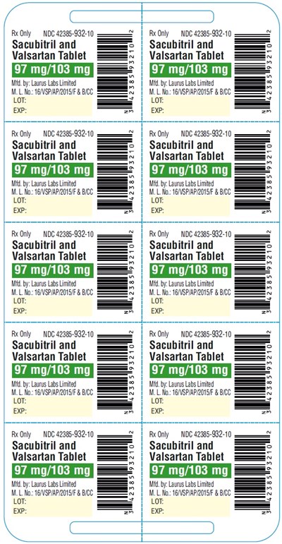 sacubitrilvalsartan-figure13.jpg PACKAGE LABEL.PRINCIPAL DISPLAY PANEL - 97 mg/103 mg - cold form Blister (1 x 10's count) - sacubitrilvalsartan figure13