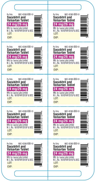 sacubitrilvalsartan-figure7.jpg PACKAGE LABEL.PRINCIPAL DISPLAY PANEL - 24 mg/26 mg - cold form Blister (1 x 10's count) - sacubitrilvalsartan figure7
