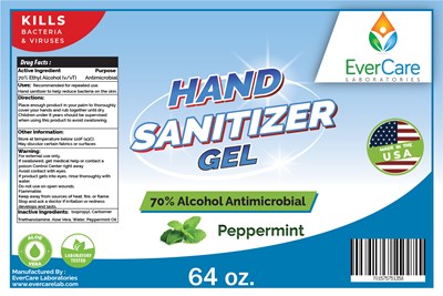 64oz Gel Peppermint Evercare Labs -sl (640z Evercare Labs Peppermint)