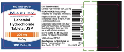 Ndc 10135-0642-01labetalolhydrochloridetablets, Usp200 mgrx Only100 Tablets (Labetalol 03)