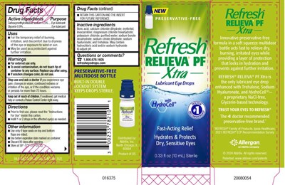 refresh-relieva-pf-xtra-02.jpg PRINCIPAL DISPLAY PANELNDC 0023-3782-10NewPRESERVATIVE-FREERefresh®RELIEVA® PFXtraLubricant Eye DropsWithHydroCell®Fast-Acting ReliefHydrates & ProtectsDry, Sensitive Eyes0.33 fl oz (10 mL) Sterile - refresh relieva pf xtra 02