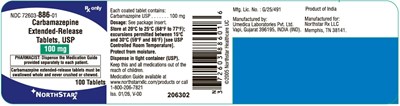 Carbamazepine Extended-release Tablets Usp, 100 mg (NDC 72603-886-01)
