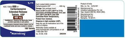 Carbamazepine Extended-release Tablets Usp, 400 mg- Ndc 72603-888-01 (100's Bottle Label)