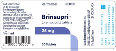 brensocatib-03.jpg PRINCIPAL DISPLAY PANEL - 25 mg Tablet Bottle Label - brensocatib 03