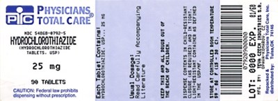 Hydrochlorothiazide Tablets Usp 25mg Label (0792)