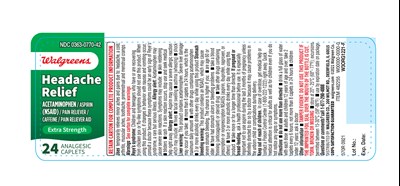 370r Walgreens Headacherelief Bottle Label 24s