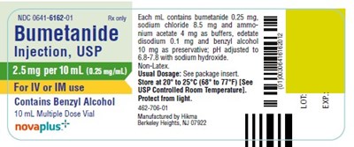 10 X 4 mL Vial Shelfpack Label (Bumetanide Injection Usp   Novaplus 4)