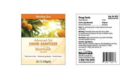 5000ml (Bluetrack Sanitizer Fda 5l Citrus Label)