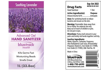 1000mL - bluetrack sanitizer fda 1L lavender label