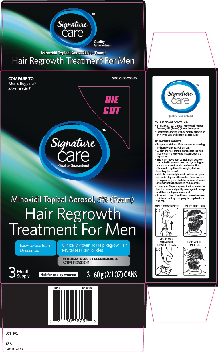 Ndc 21130 750 Signature Care Hair Regrowth Treatment For Men Minoxidil