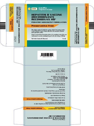 PRINCIPAL DISPLAY PANEL - 0.5 mL Syringe Carton - recombivax 02