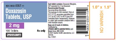 doxazosin-05.jpg PRINCIPAL DISPLAY PANEL - 2 mg Tablet Bottle Label - doxazosin 05